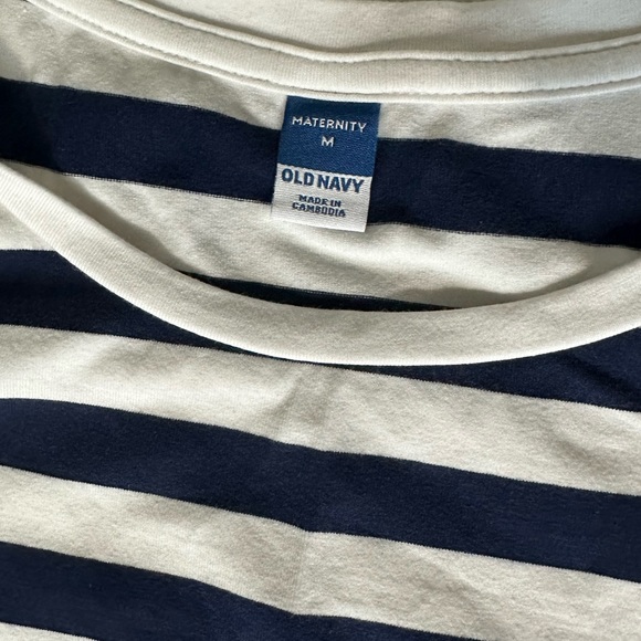 Maternity Old Navy Dress Blue White Stripes - Picture 3 of 3